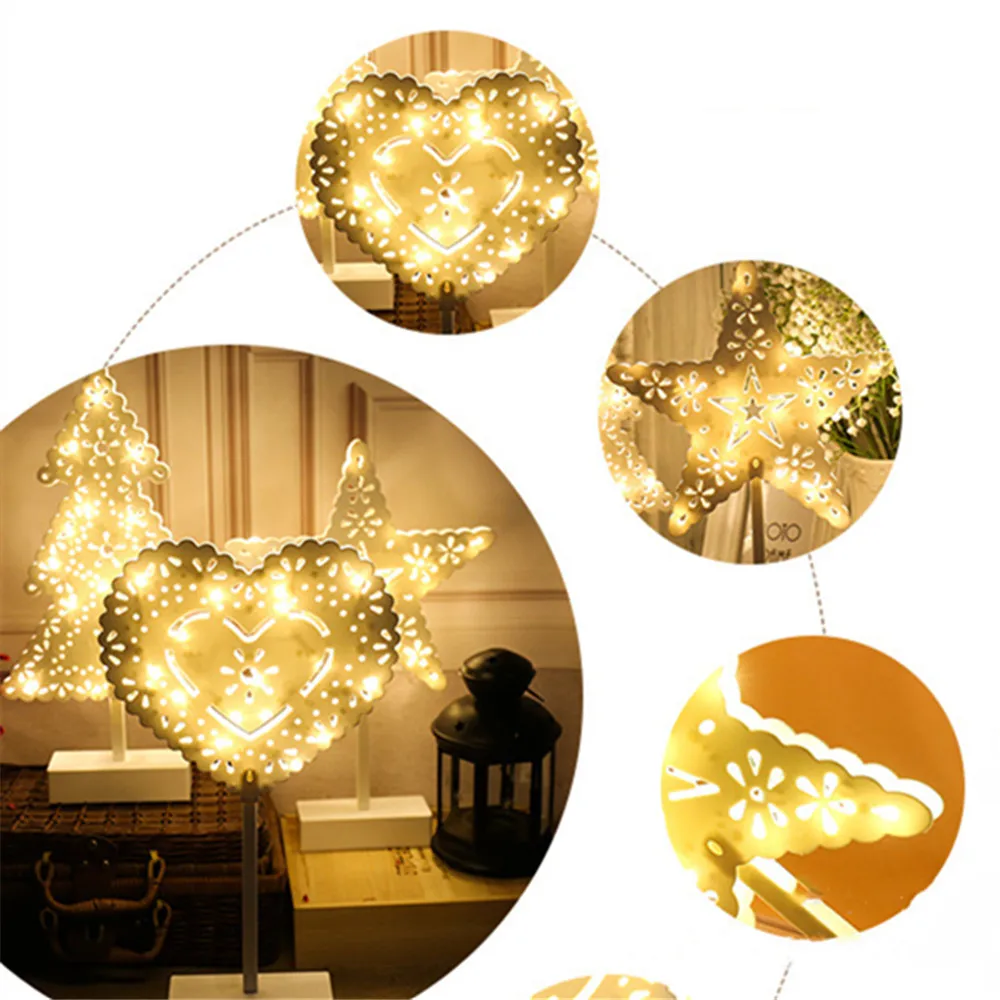Светодиодный ночной Светильник Рождество Decoracion светильник s для дома Спальня Luces светодиодный Decoracion внутренняя елка лампы на солнечных батареях Фея светильник s