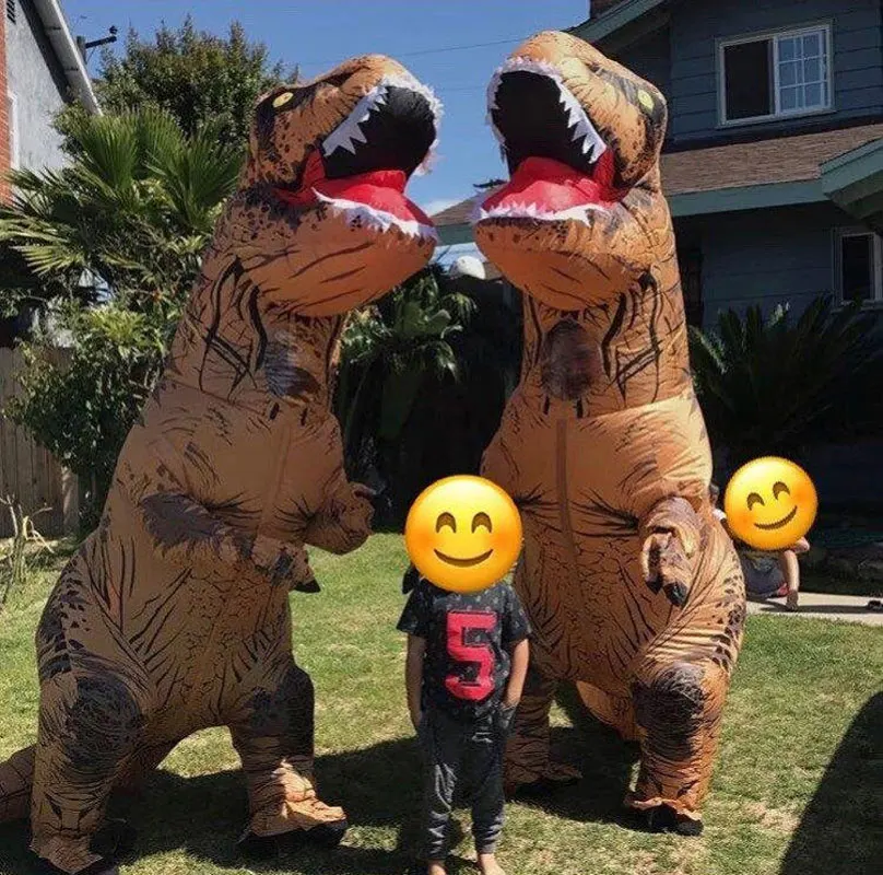 Костюм для взрослых и детей на Хэллоуин, надувной костюм динозавра T REX, комбинезон динозавр, нарядное платье, костюм на Хэллоуин для женщин и мужчин