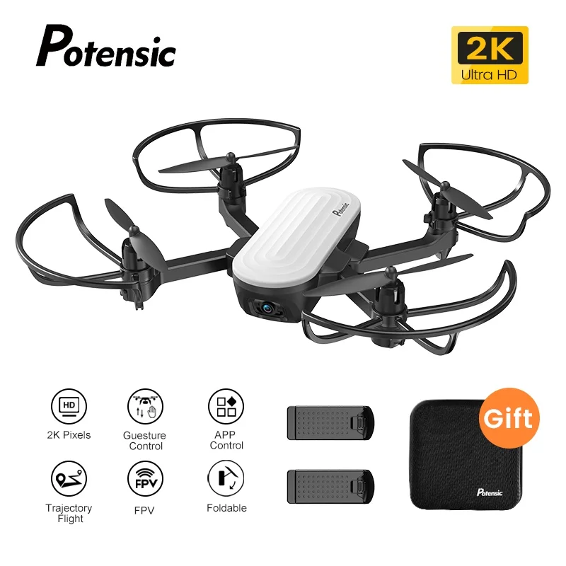 Potensic складной мини Дрон с 2K Wi Fi камерой Профессиональный FPV RC Квадрокоптер легкий