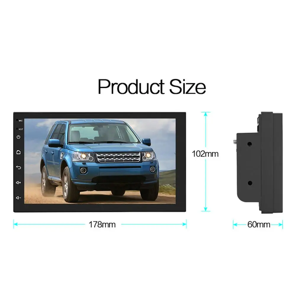 

7168 2 DIN Android 8.1 Car In-Dash Stereo Radio Bluetooth MP5 Multi-media Player Installable APP and Recorder with GPS