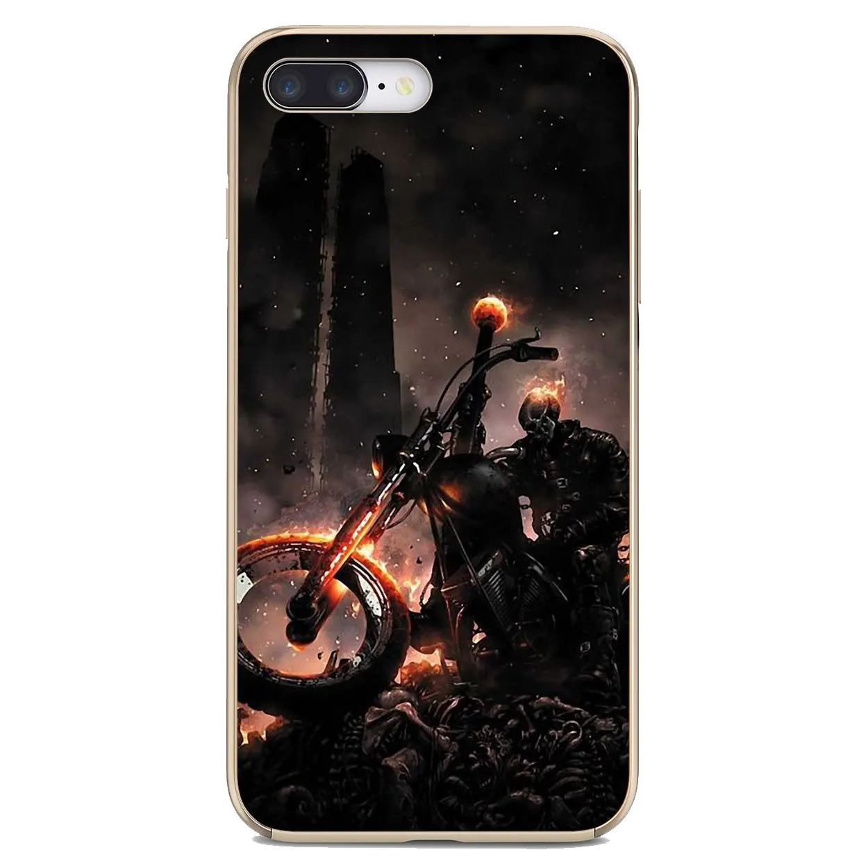 Мягкий чехол для Xiaomi mi Redmi Note 3 4 4X 5 6 7 8 8t 9 9s 9t 10 pro lite fire-car-Ghost-Rider-Head-Skull - купить по