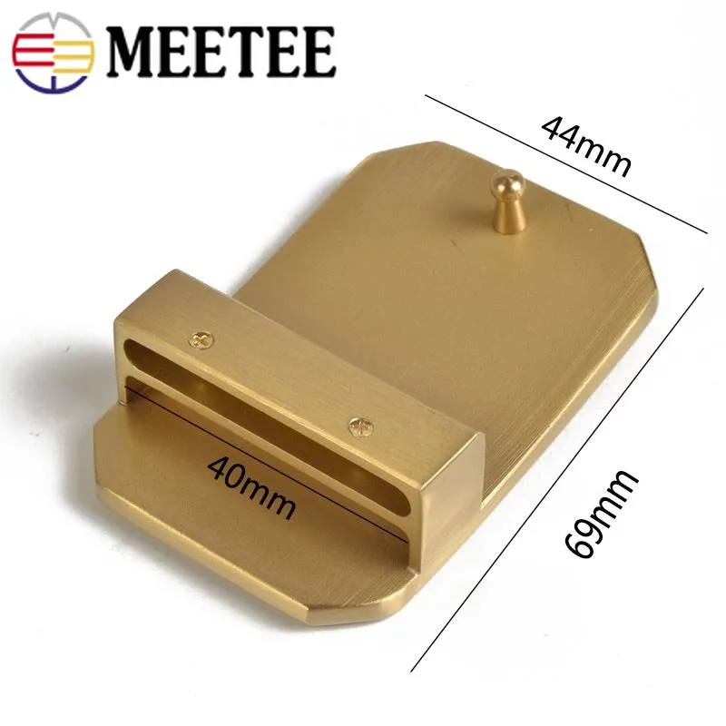 Пряжка для ремня Meetee мужская из чистой латуни металлическая застежка головка