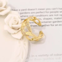 chereda romantic design 18k gold plated rings simple zircon simple irregular beauty ring elegant womens daily work opening ring
