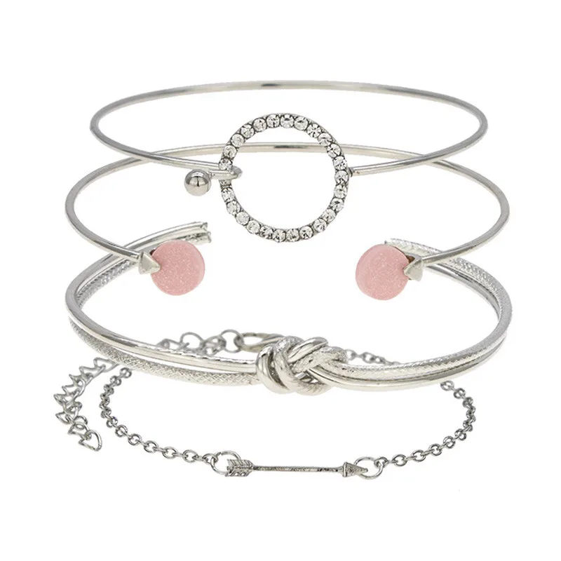 Очаровательные Романтические Розовые Кристальные открытые манжеты PICKYZ 4