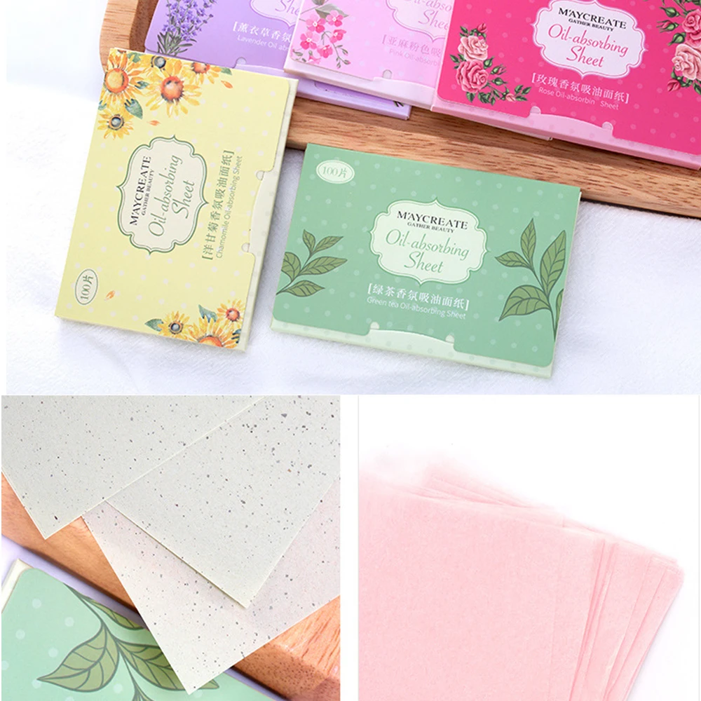 100 шт. корейские ароматные салфетки для лица Абсорбирующая масло бумага