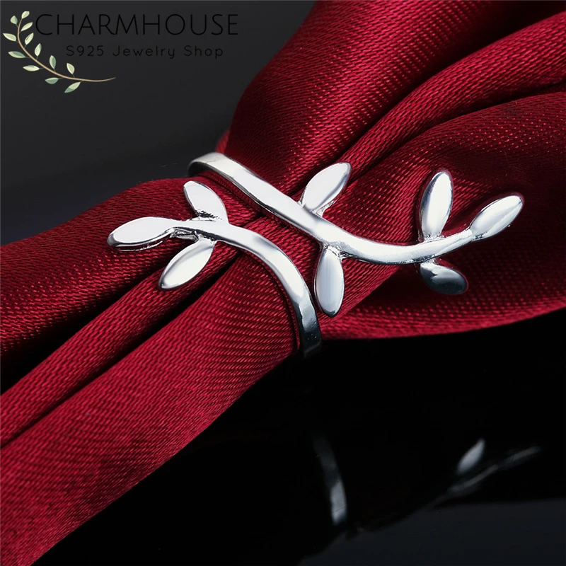 Кольца из стерлингового серебра для женщин длинное кольцо с листьями Женское