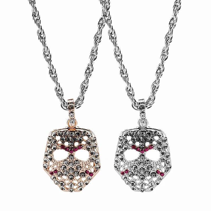 Новое ожерелье-маска в форме головы черепа Стразы ювелирные изделия стиле