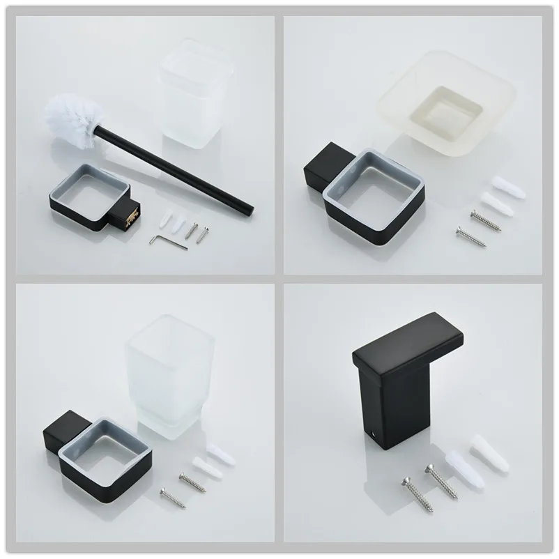 Hongdec настенное крепление матовый черный из нержавеющей стали набор аксессуаров