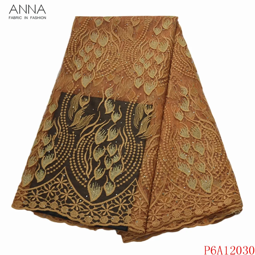 Анна зеленая вышитая африканская сетчатая кружевная ткань в нигерийском стиле с
