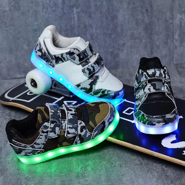 Size 25-37 USB Charging Children Boys Shoes with Sole Enfant Led Light Glowing Luminous Sneakers for Girls Shoes Kids Led Shoes 4