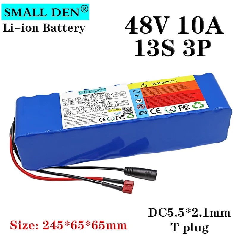 

Electric bicycle battery 48V 10Ah 18650 lithium ion battery pack 13S3P built-in 20A high current BMS1000w bicycle conversion kit