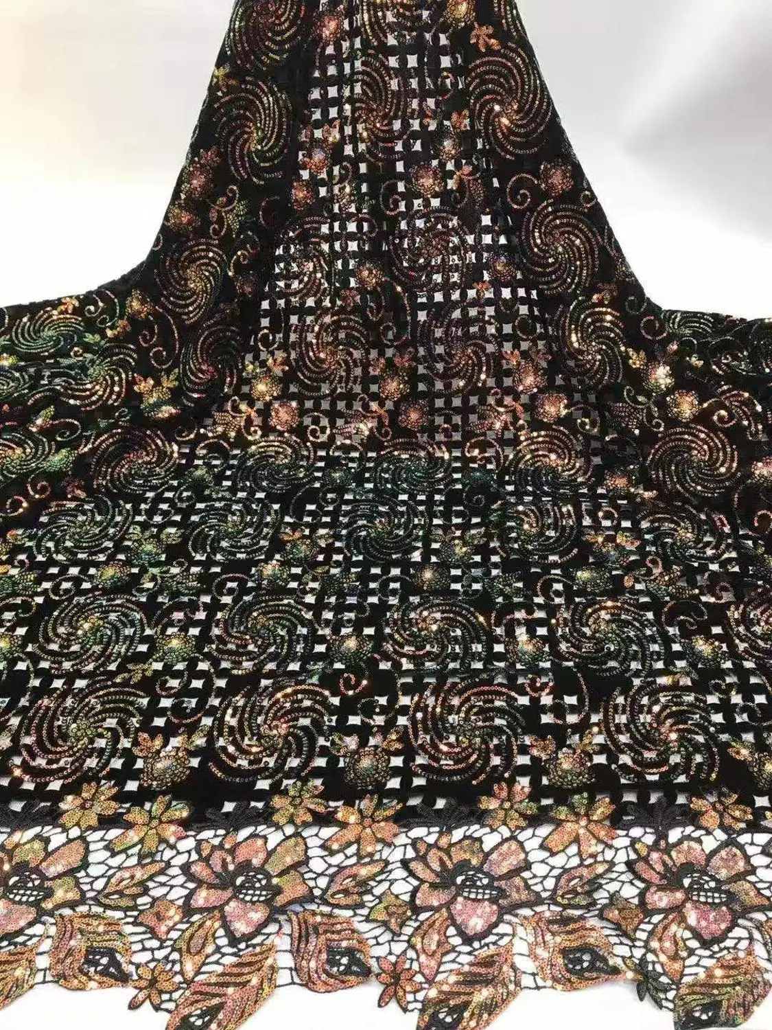 Новая оптовая продажа Высококачественная африканская шифоновая кружевная ткань