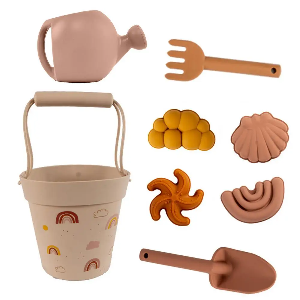 

8Pcs Children Beach Toy Set Silicone Animal Sand Model Digging Sand Tool With Shovel Sandbox Summer Beach Water Game Toys