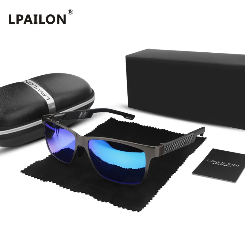 Gun Blue LPAILON мужские поляризованные солнцезащитные очки из алюминия и магния солнцезащитные очки прямоугольные оттенки мужские очки для вождения для мужчин UV400 - Цвет линз: Gun Blue