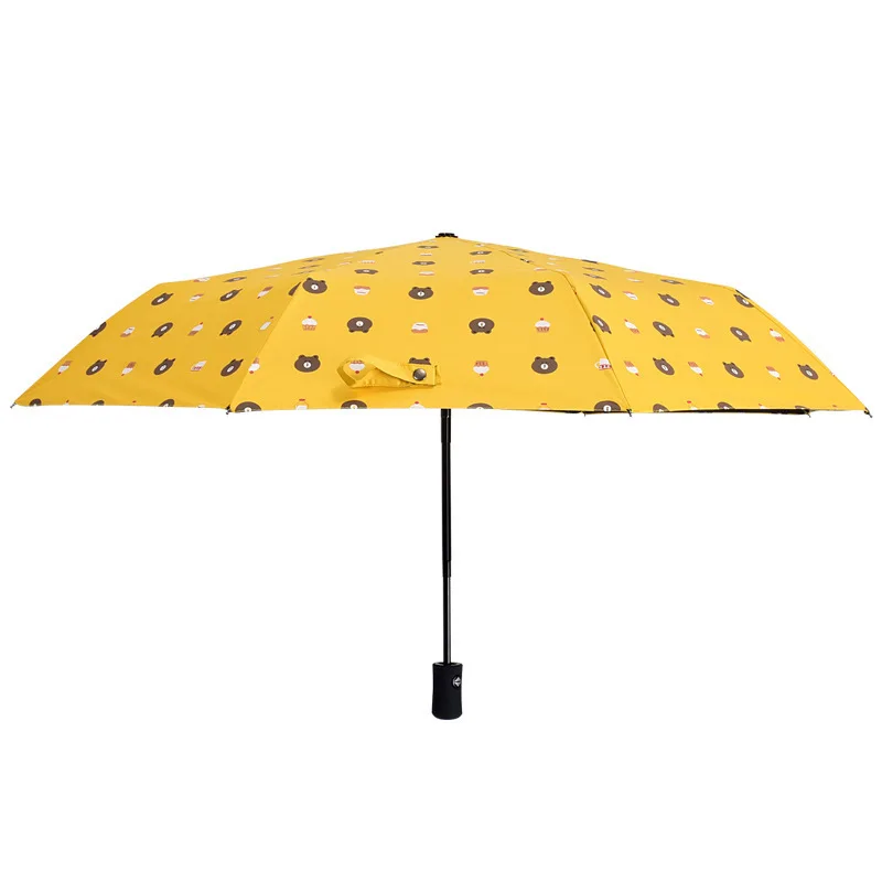 

Fully automatic Umbrella Sunscreen Anti-UV Sun Umbrella Three-fold Cartoon Rain Umbrella Folding Bear Umbrella Sunshade