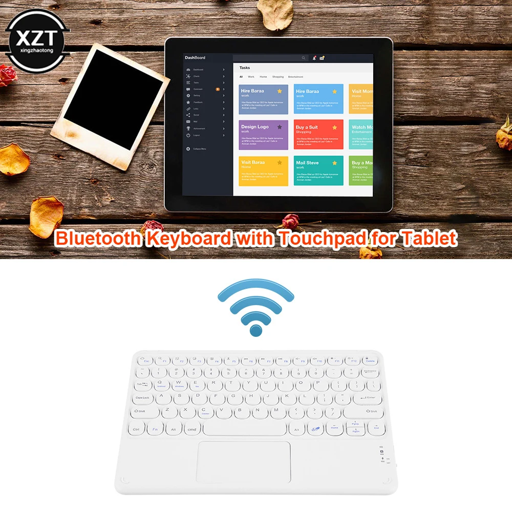 10-дюймовая Bluetooth-совместимая клавиатура подходит для Apple Android Three System Round Hat