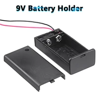 1pc 9v battery box with wire lead onoff switch cover case battery holder storage box case 2 slot batteries container