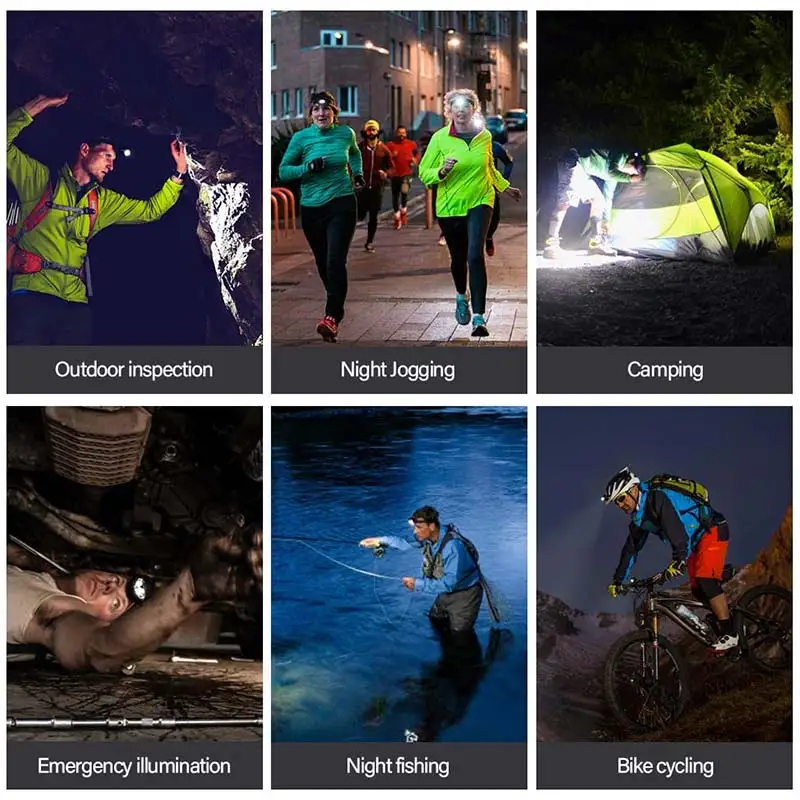 

Powerful LED Headlight Headlamp 5LED DC Car Rechargeable Flashlight Torch Focused Head Light 18650 Battery For Camping Fishing