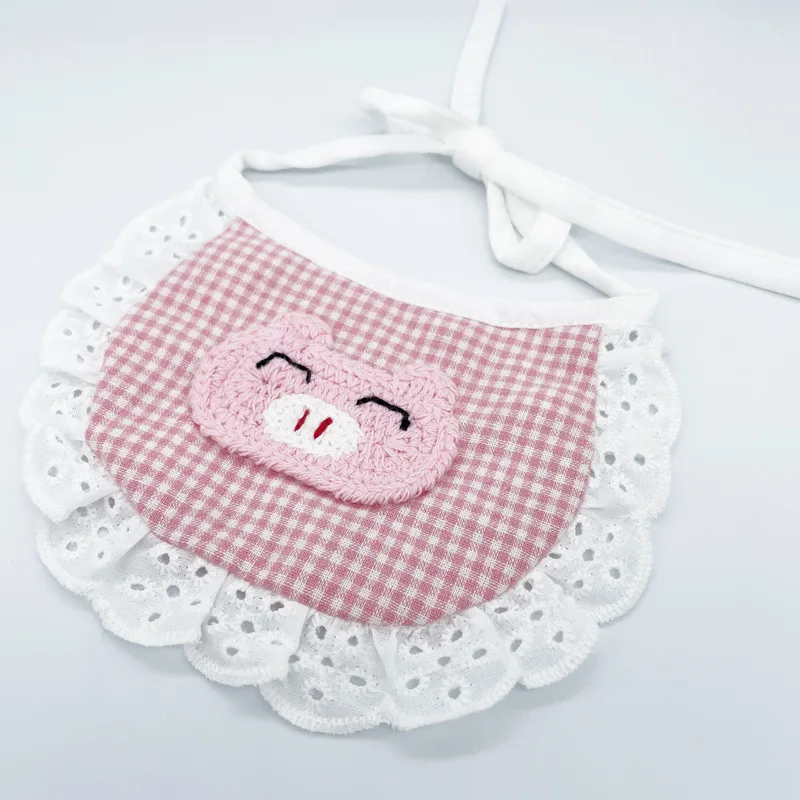 

Universal Dog Bib Four Seasons Cat Bib Korean Style Cartoon Animal Pet Scarf Cartoon Embroidered Pet Scarf Dog Saliva Towel Cute