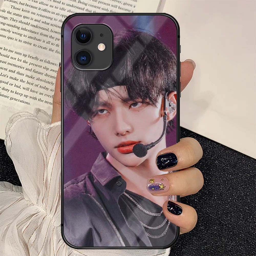 

Kpop Hwang Hyunjin Phone Tempered Glass Case Cover For IPhone 6 6S 7 8 11 12 X Xr Xs Se 2020 Pro Max Plus Mini Trend Silicone