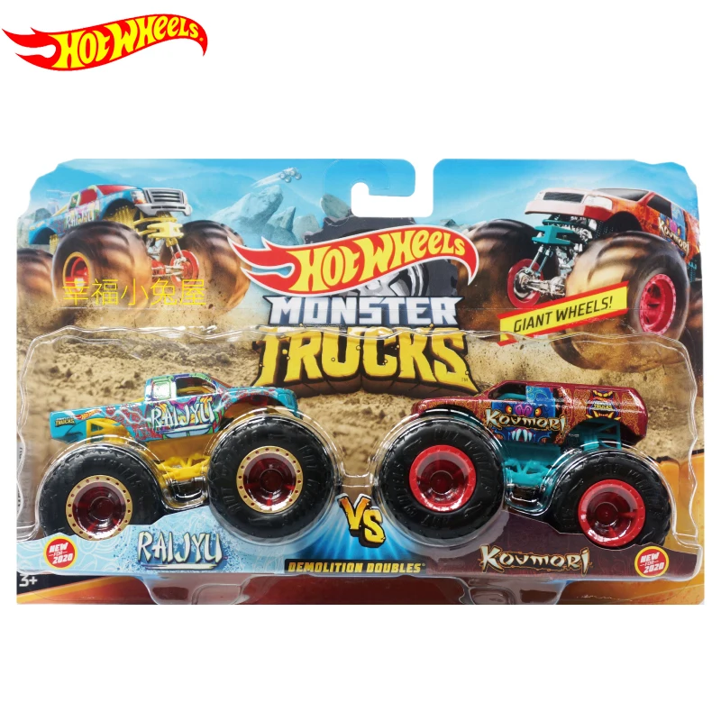 

Original Hot Wheels Car for Boys 1:64 2PCS Monster Trucks Carro Hotwheels Car Toys for Boys Diecast Car Kid Toys Gift