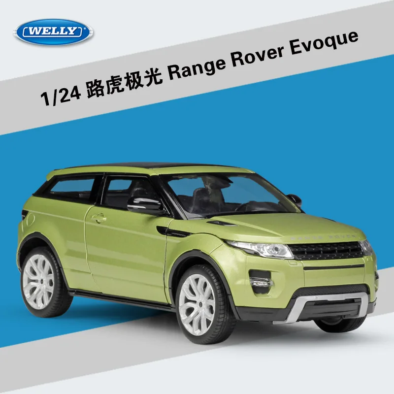 Green WELLY 1:24 масштаб высокая симулятор Металлическая Модель Aurora Land Range Rover Sport SUV литая модель автомобиля сплав игрушечный автомобиль для детей Подарки - Цвет: Green
