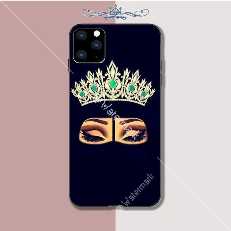 Yinuoda Мусульманка Исламская Девушка Глаза Роскошный Чехол для Телефона Для Iphone 5s Se 6 6s 7 8 Plus X Xs Max Xr 11 Pro Корпус Этуи он.