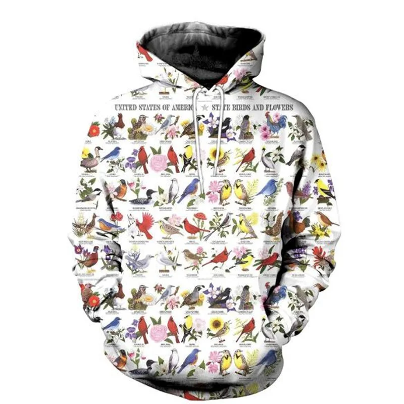 

Autumn Fashion Hoodie Bird Parrot Pattern 3D Printed Hip Hop Hoodie Unisex Street Harajuku Casual Hoodie Sweatshirt HSK010