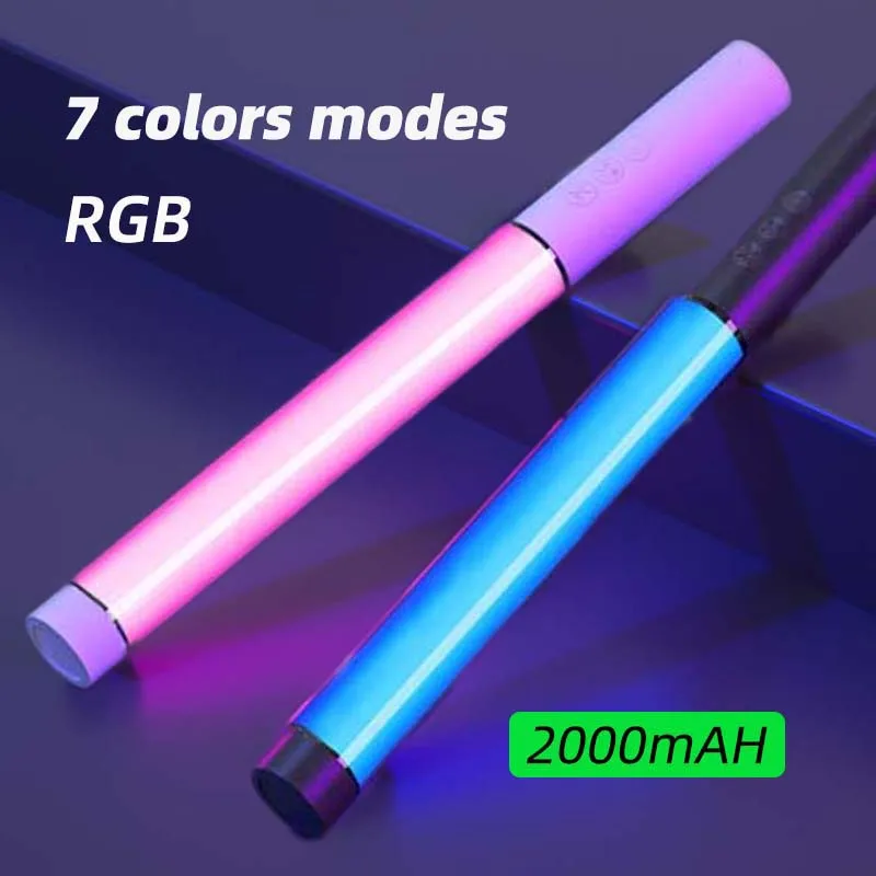사진 LED 채우기 빛 RGB 다채로운 분위기 빛 휴대용 조명 스틱 휴대용 Selfie 램프 2000mAH 충전식