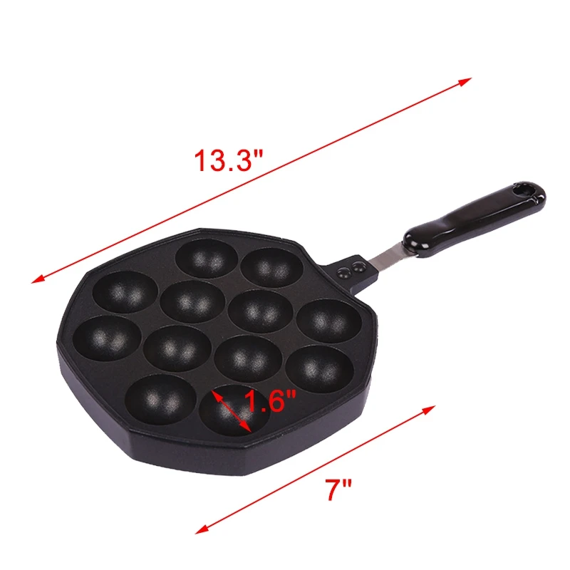 Baking Tray Takoyaki Grill Pan 12 Holes Octopus Maker Stove Cooking Plate For Kitchen Night Market Household |