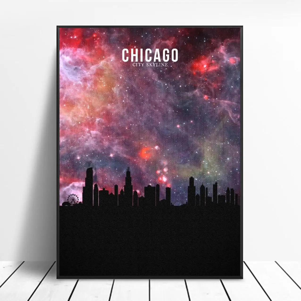 

Чикаго Звездный город горизонт холст стены Искусство печать современный плакат Настенные Фотографии Декор для гостиной
