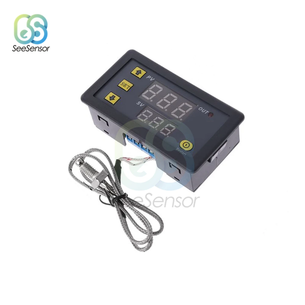 СВЕТОДИОДНЫЙ цифровой регулятор температуры AC220V DC 5V 12V 24V термостат 60 ~ 500 ℃ K type M6