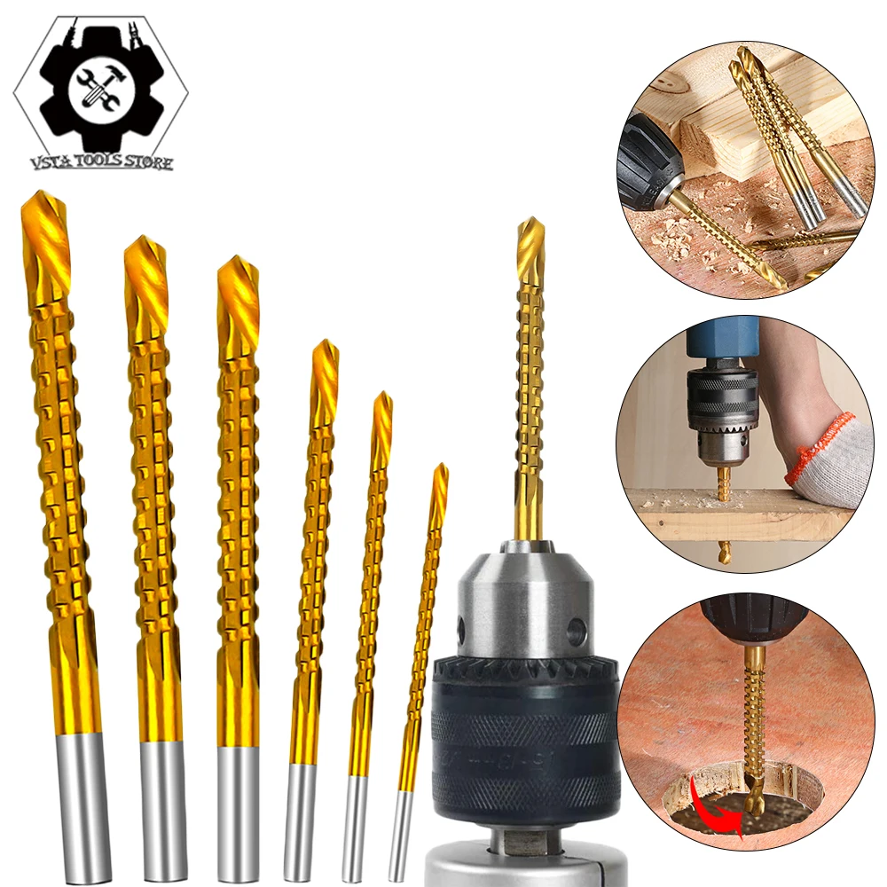 

6pcs/lot Cobalt Drill Bit Set Spiral Screw Metric Composite Tap Drill Bit Tap Twist Drill Bit Set for Cutting Drilling Polishing
