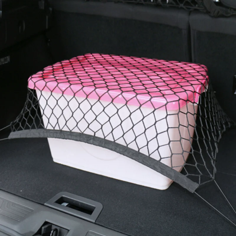 

For Volkswagen T-CROSS 2019 2020 2021 Car Trunk Luggage Storage Cargo Organizer Nylon Elastic Mesh Net