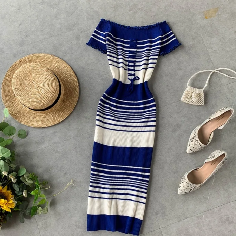 Gagarich женское платье новинка 2019 облегающее эластичное трикотажное в полоску