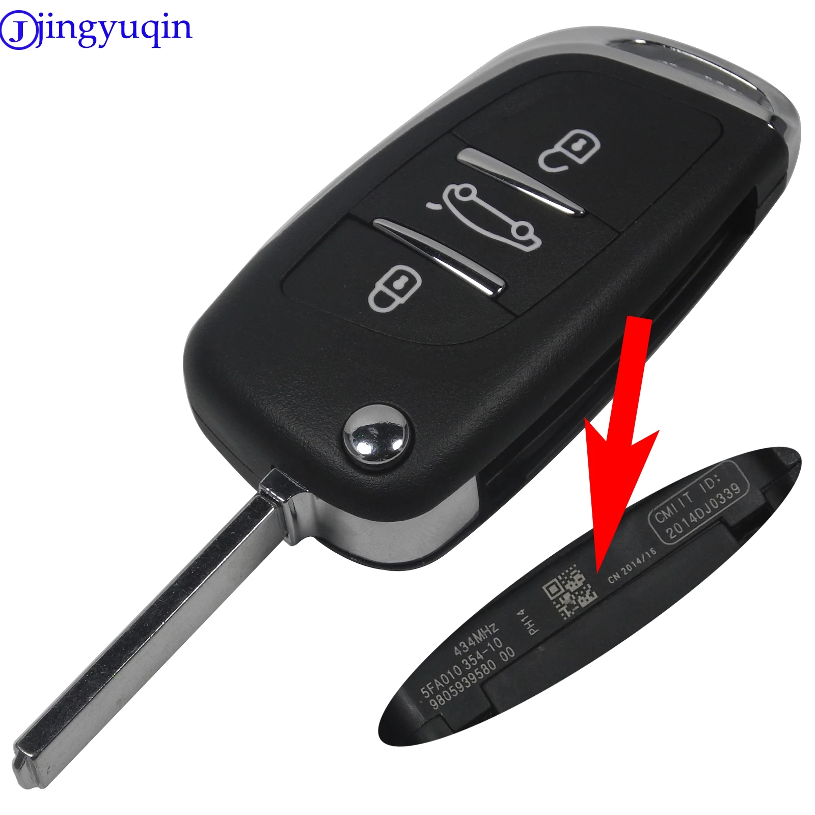 Рукоятка с 3 кнопками необработанное лезвие без канавки CE536 для PEUGEOT 207 307 308 Citroen C2 C3