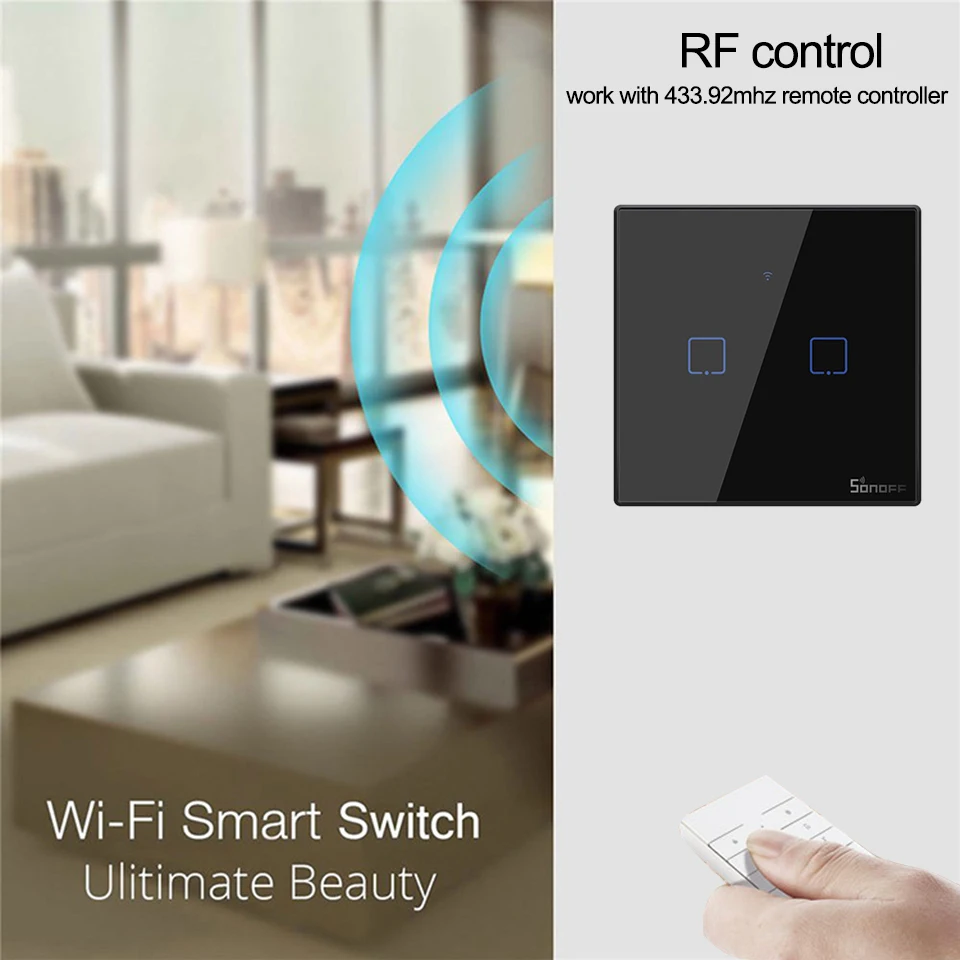 Смарт выключатель SONOFF T3 1/2/3 клавиши Wi Fi с голосовым управлением|Модули для умного