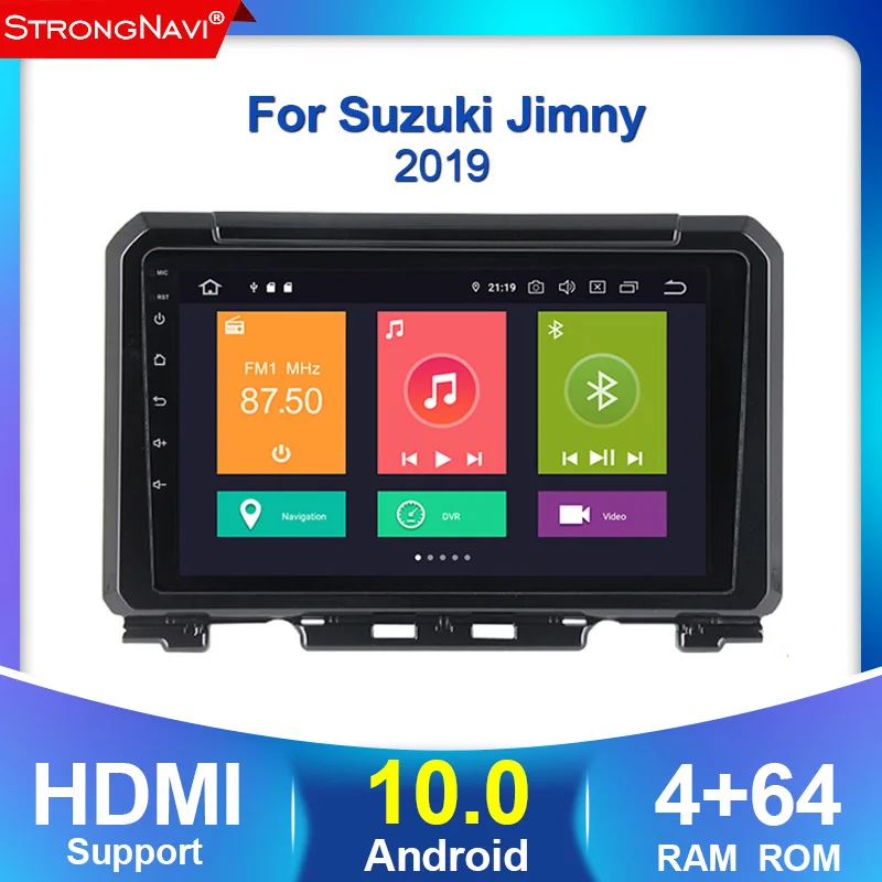 Автомобильный мультимедийный плеер 2din Android 10 GPS радио для Suzuki Jimny 2019 Wi-Fi BT 4 + 64 ГБ 4G