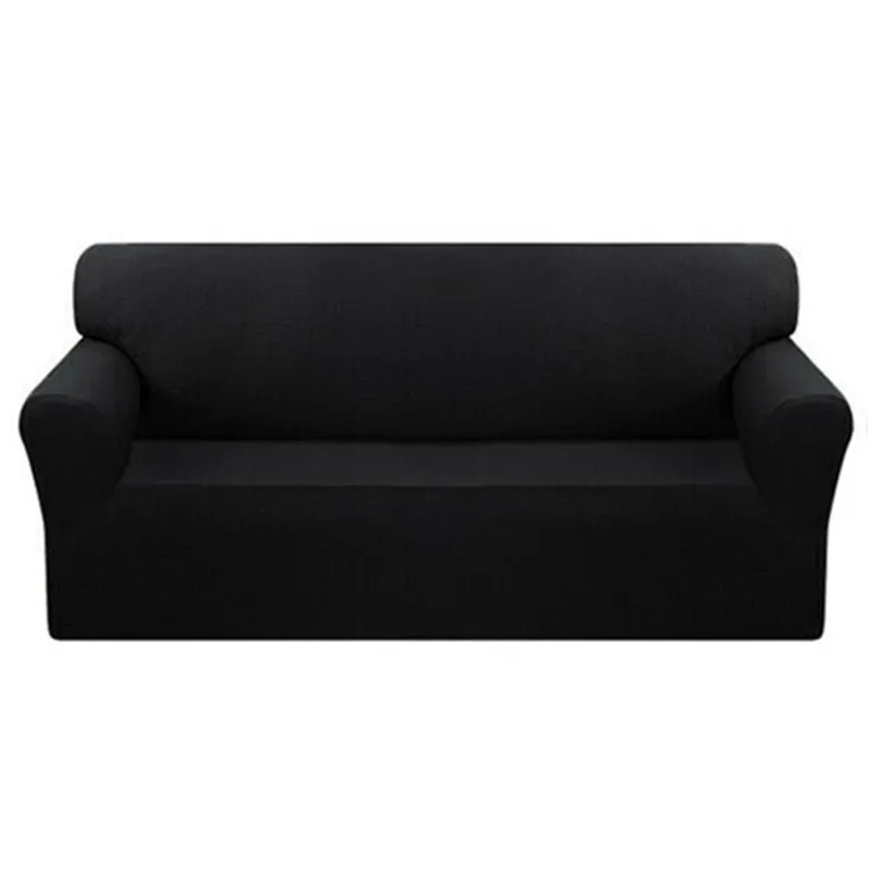 Эластичный однотонный чехол для дивана тянущийся плотный полноразмерный в
