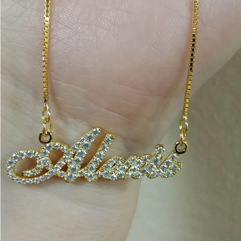 Женское Ожерелье с именем из циркония на заказ новинка 2020 кулон кристаллами