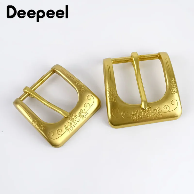 Deepeel 1 шт. ID40/35 мм твёрдая латунная пряжка для мужчин и женщин Ремни череп голова