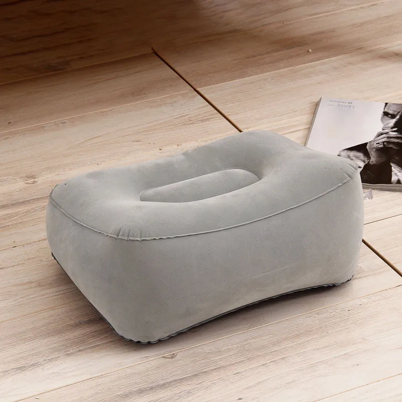 Дорожный надувной коврик для ног подставка под ногу из ПВХ серого цвета дома и