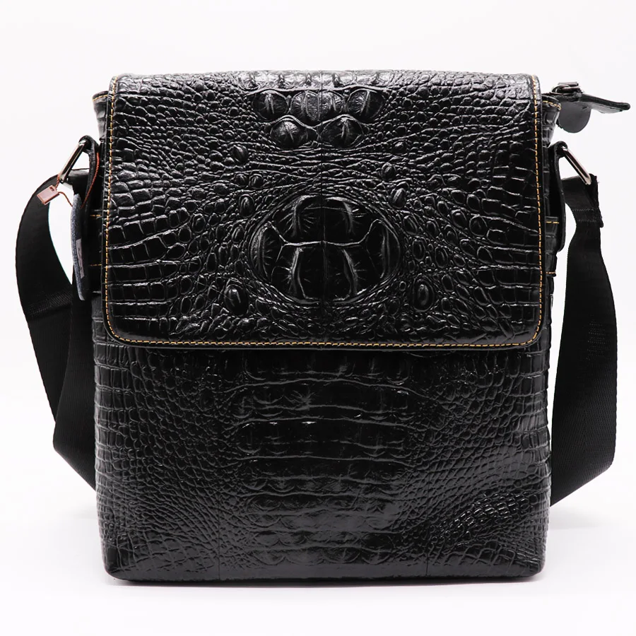 Бренд GO LUCK мужская сумка мессенджер из натуральной кожи аллигатора мужские сумки