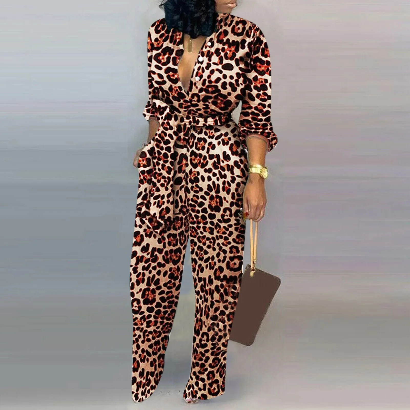 Модные женские повседневные Комбинезоны с карманами Осенние пикантные