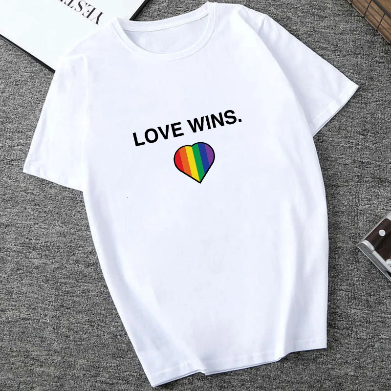 Футболка для бисексуалов лесбиянок надписей Love Wins лгбт женская футболка геев