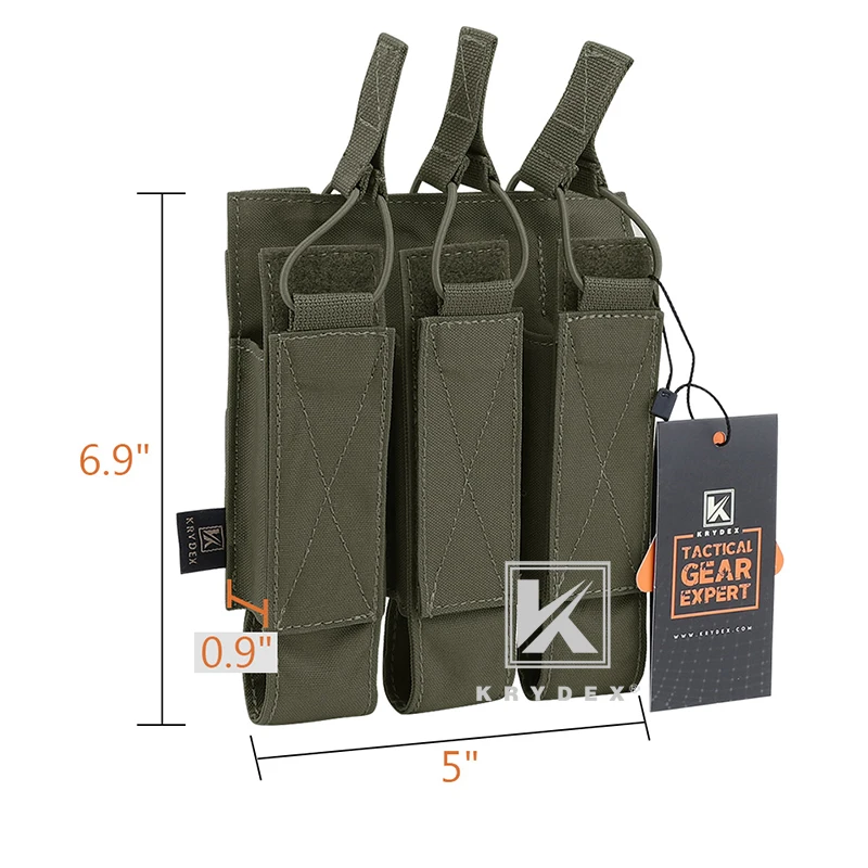 Тактическая модульная Тройная Сумка переноска для магазинов KRYDEX страйкбола