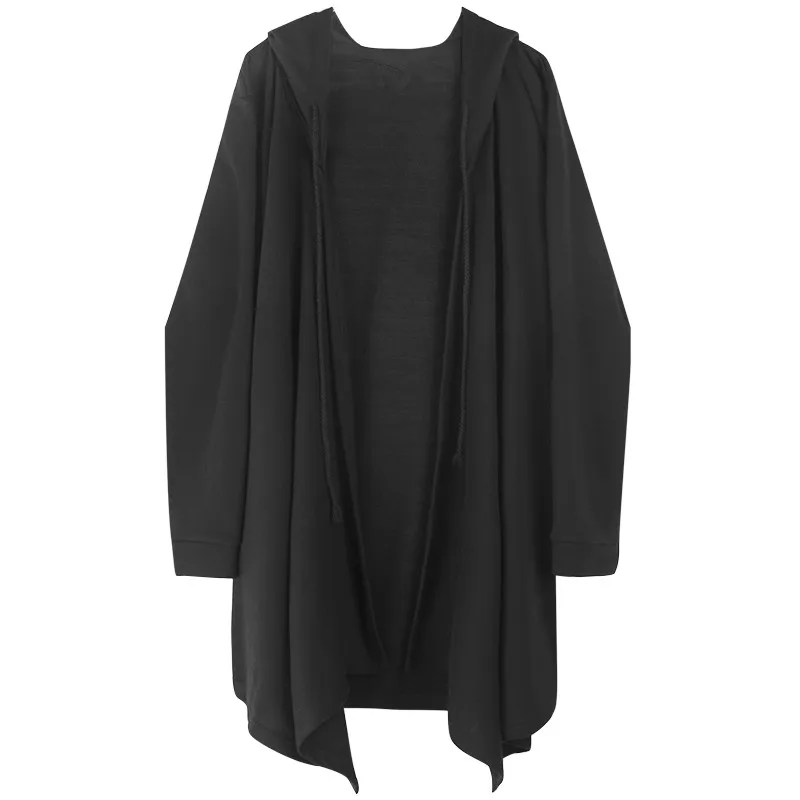 Модная Корейская мужская куртка с капюшоном кардиган длинными рукавами