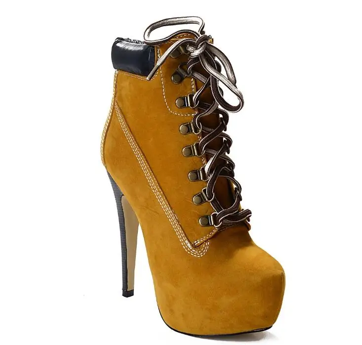 Женские ботинки в стиле панк ботильоны на платформе и тонком высоком каблуке