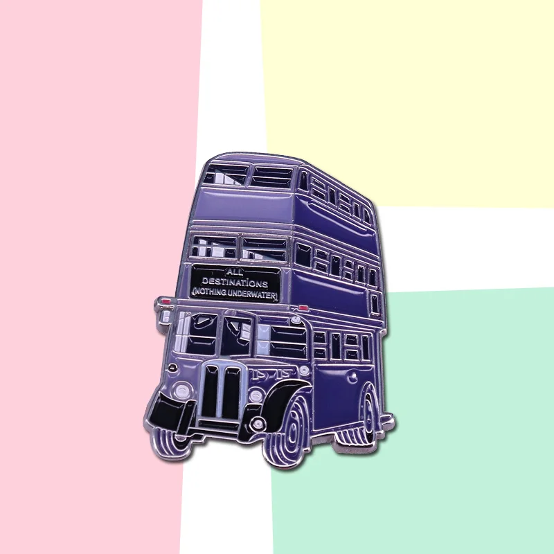 Vintage Knight Bus Large Badge in Purple. Taken from The Prisoner of Azkaban movie | Украшения и аксессуары
