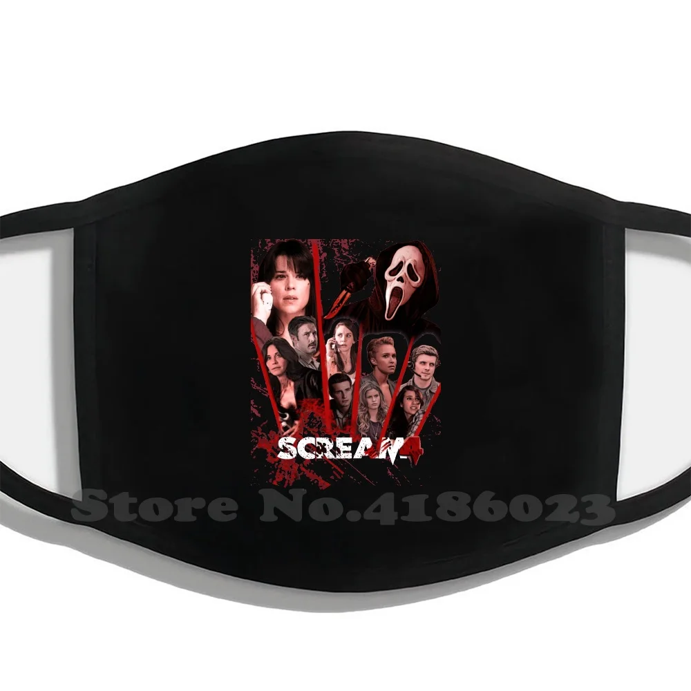 

Scream 4 Washable Breathable Reusable Diy Mouth Masks Scream Horror Scary Movie Sidney Pre Neve Campbell Ghostface Randy Meeks